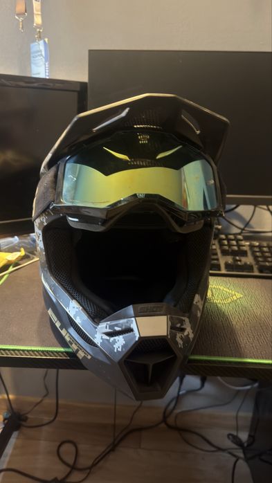Kask SHOT Furious Army Gold+ gogle