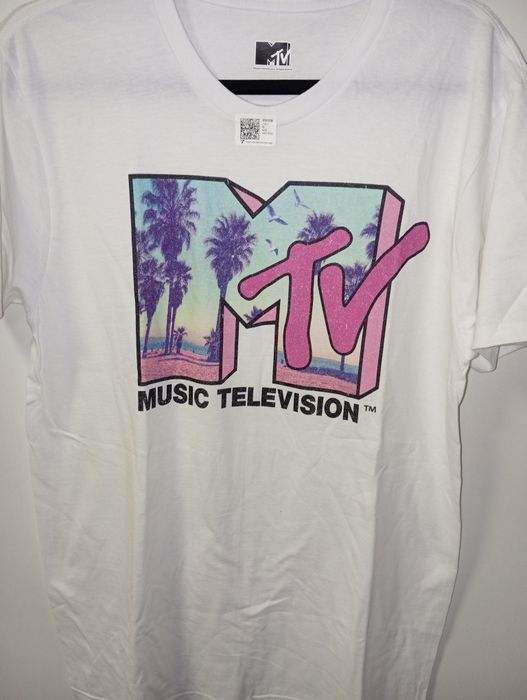 T-shirt bawełniany z logo MTV
