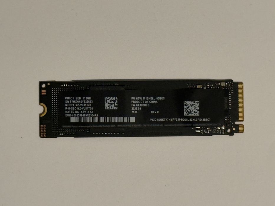 SSD Samsung PM9C1 512GB M.2 2280 NVMe - Nowy z demontażu