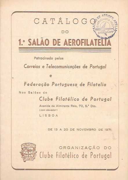 Catálogo - !º Salão de aerofilatelia - 1971 - filatelia - selos