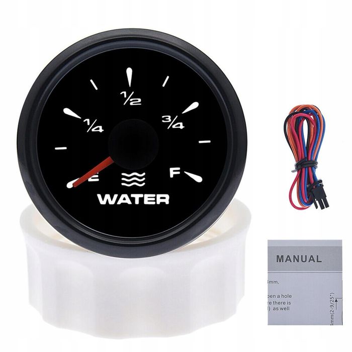 52mm wskaźnik poziomu wody 0-190ohm lub 240-33ohm, z podświetleniem