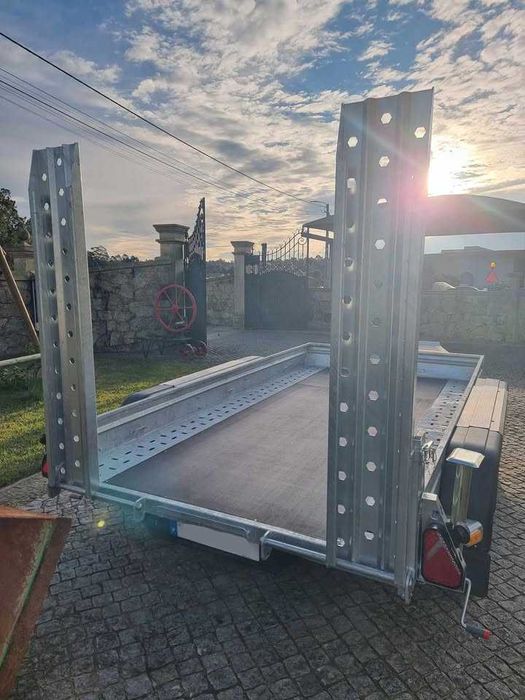 Atrelado Reboque Porta Maquinas galvanizado de 2 Eixos 3500 kg Novo