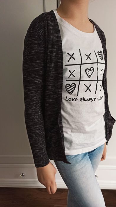 Sg Narzutka 146 , 152 H&M szary kardigan 146 , 152 dla dziewczynki