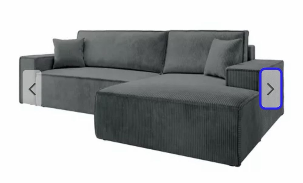 Szary sztruksowy narożnik