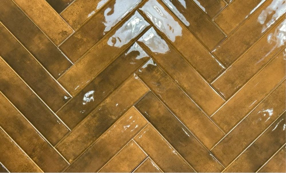 Płytki Monpelli Terra 29,8 x 6,5 mix cegiełka struktura połysk płytka