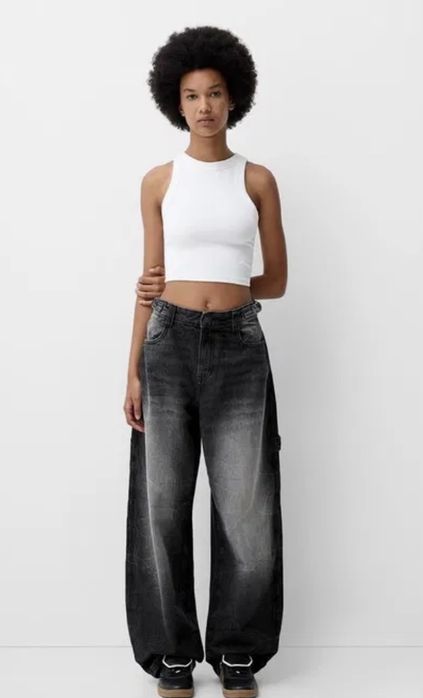 Бегі джинси чорного кольору