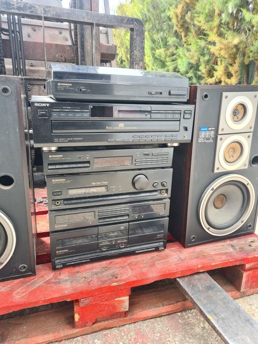 Aparelhagem Pioneer, amplificador z-83, colunas cs-77, leitor de CD