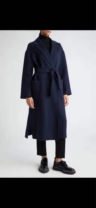 Plaszcz Max Mara 100% welna granat xssml