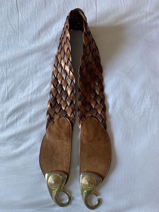 Cinto em pele castanho