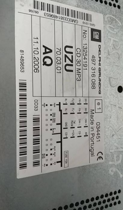 Rádio / auto-rádio OPEL Corsa D