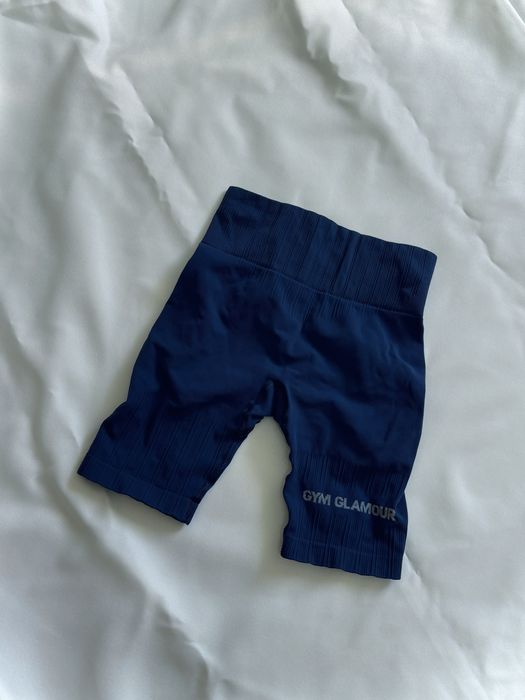 Gym Glamour kolarki legginsy push-up XS niebieskie