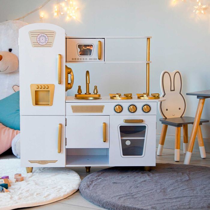 Деревянная белая кухня для детей EcoToys 7267