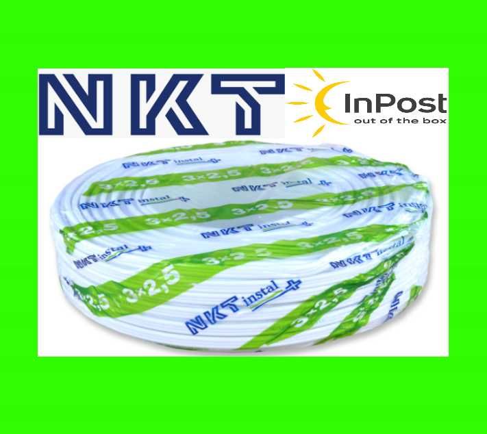 Przewód NKT instal + YDYp Kabel Płaski 3x2,5, 3x1,5