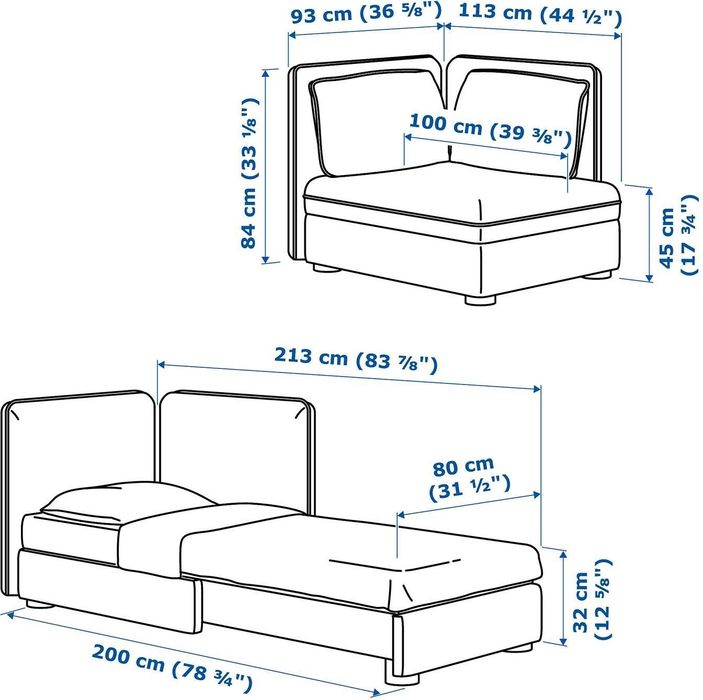 Sofa Vallentuna IKEA 1 osób