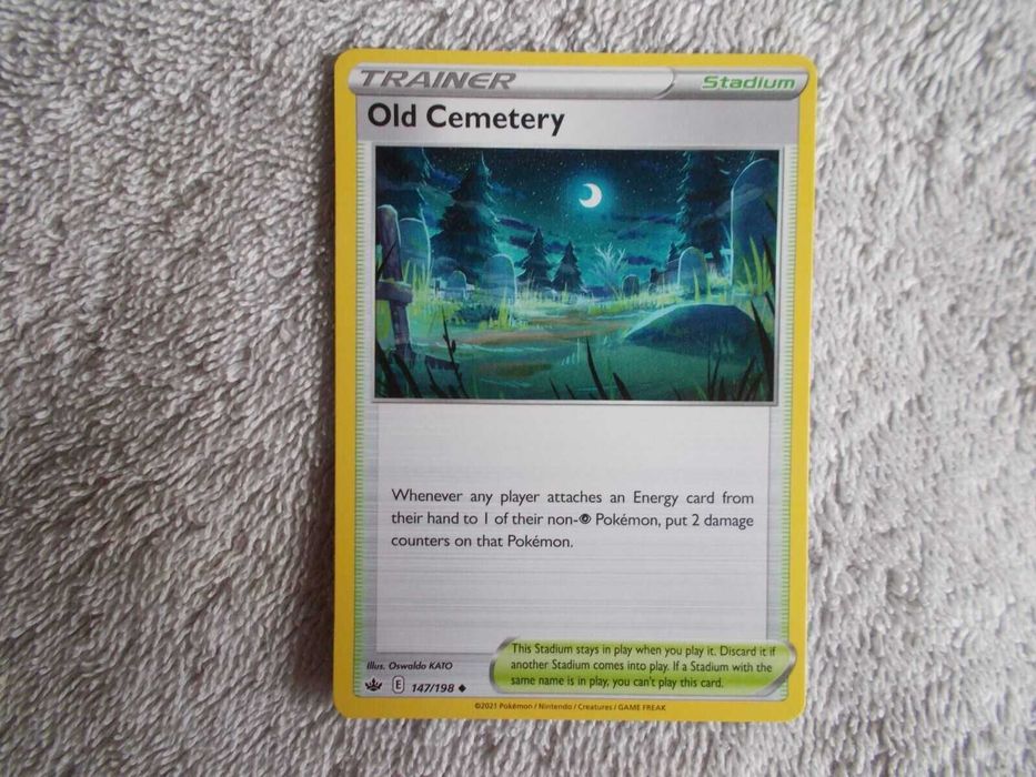 carta pokemon Old Cemetery Stadium Trainer Card 147/198 Chilling Reign