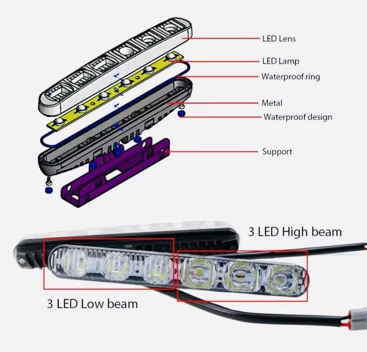 інші мото Денні ходові вогні Протитуманні фари 6LED ПТФ ДХО мото