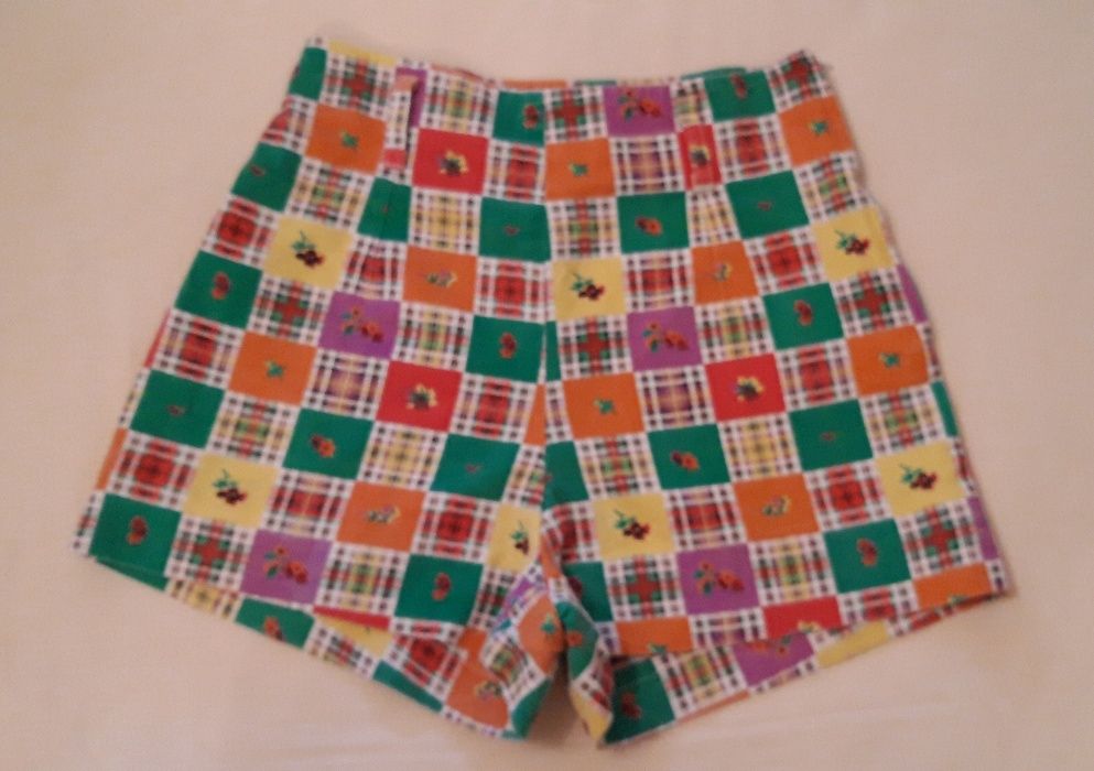 5 calções xadrez vintage