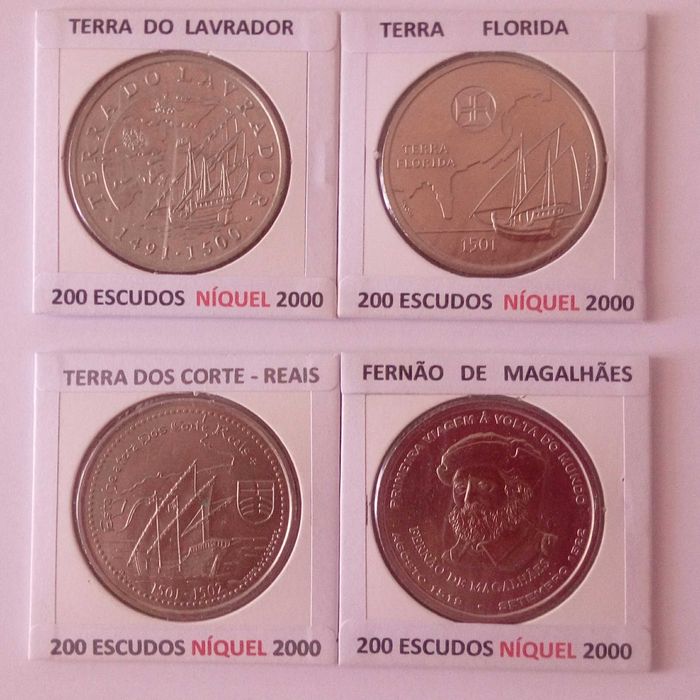 3 Séries comemorativas  Moedas 200 escudos  Descobrimentos Portugueses