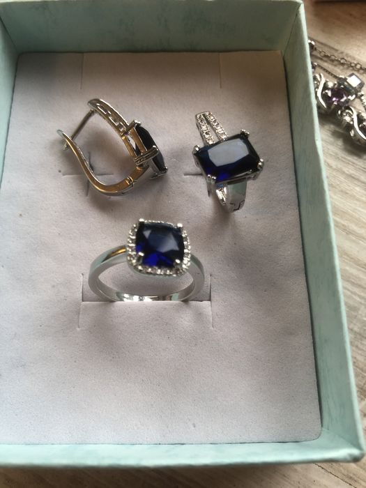 Szafir nano pierscionek 925