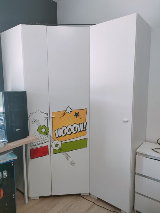 Zestaw mebli  Meblik szafa narożna + regał