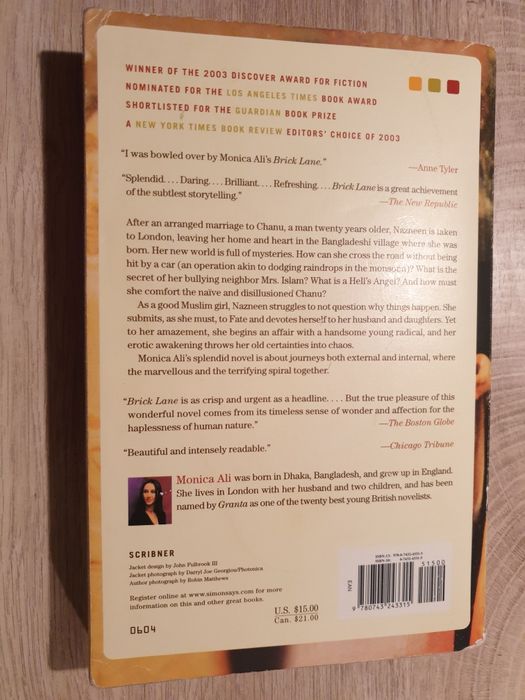 Książka w języku angielskim ,Monica Ali - Buick lane .
