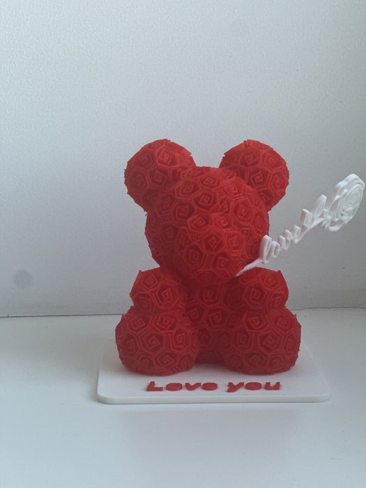 Ведмедик з троянд 3D «Love you” - оригінальний подарунок на 14 лютого