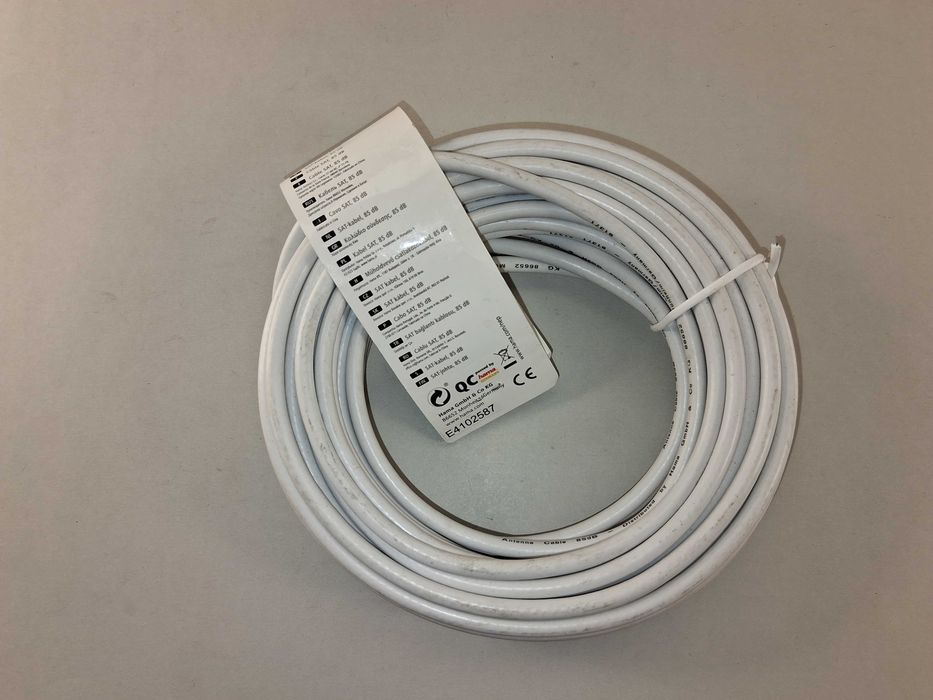 N009 HAMA Kabel SAT Antenowy Koncentryczny 10m 85 dB F-Plug Coupler