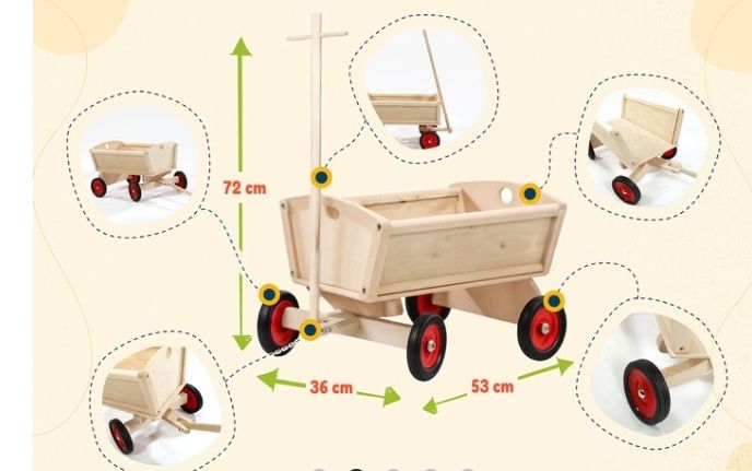 Drewniany wózek do ciągnięcia, wóz drabiniasty