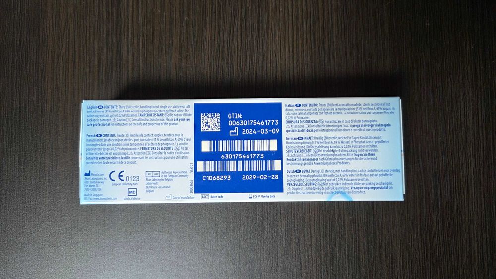 Soczewki Alcon All Day Comfort Focus 30 soczewek power -9.50 CT 0.085