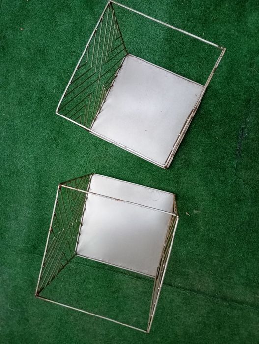 Złoty metalowy koszyk lub organizer, wkład do kallax 29 x 29 x 29cm