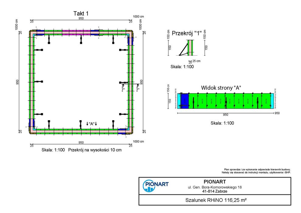 Szalunki ścienne RHiNO 116,25 m2 (kompatybilne z Rasto) – NOWY