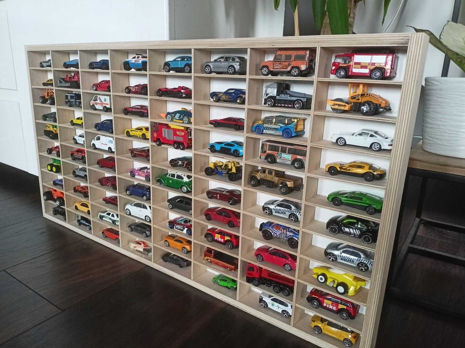 Duża Mocna Półka Organizer Na Resoraki HOT WHEELS 80 Miejsc + GRATIS