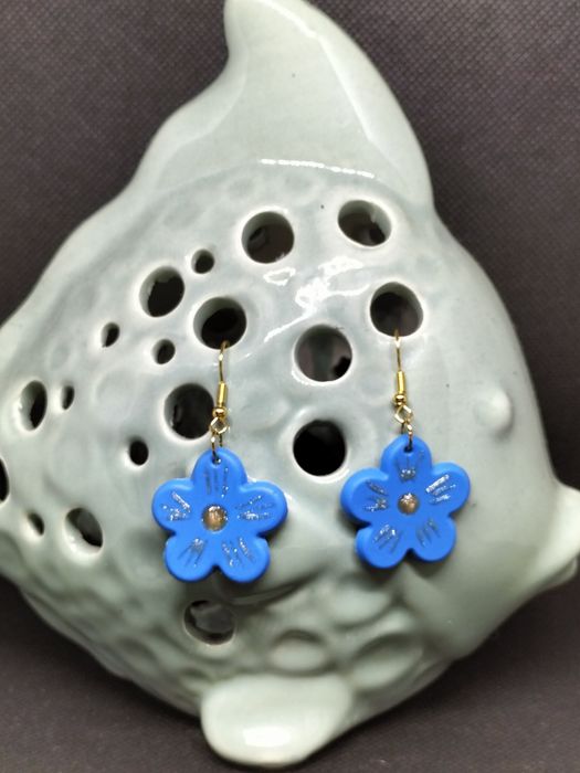 Kolczyki kwiat z gliny polimerowej