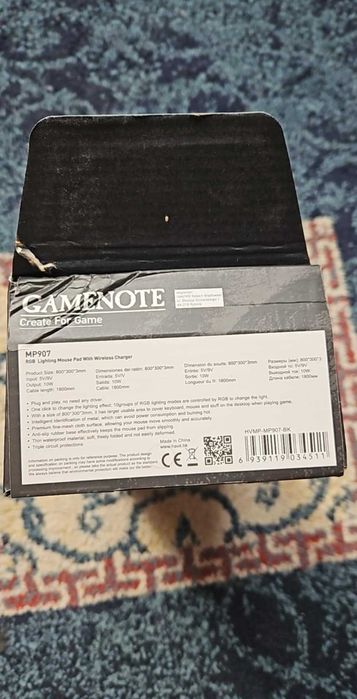 RGB Gaming Mouse Pad with Wireless Charging 10W