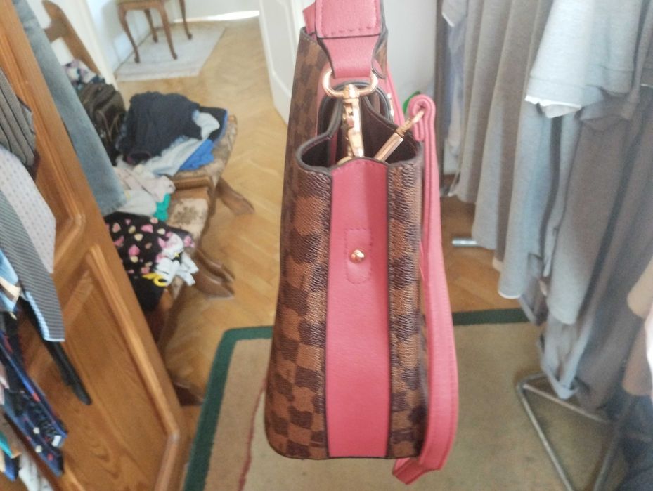 Torebka damska kolor czerwony w kratkę