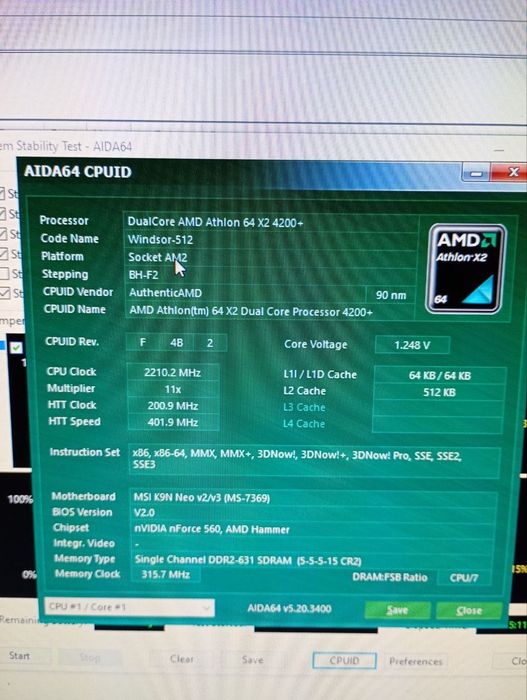 Материнська плата MSI K9N Neo V3 + CPU AMD Athlon X2 4200+ + Кулер