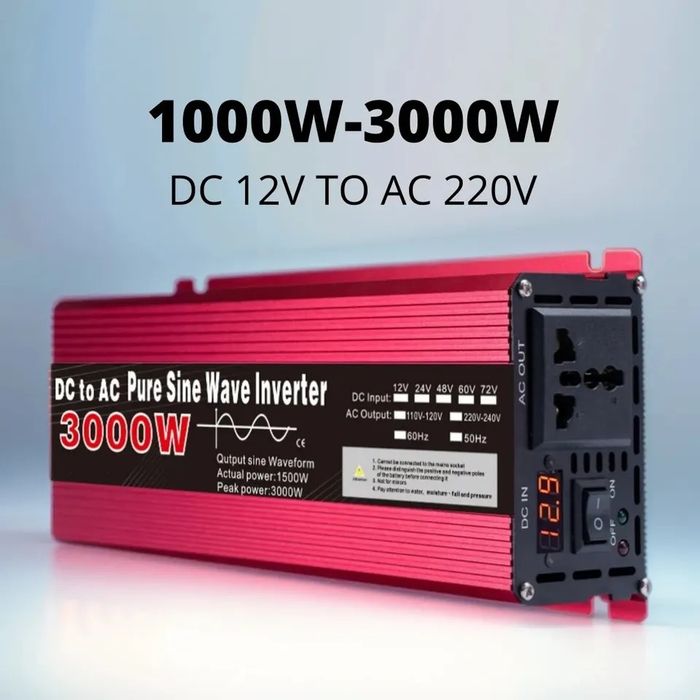 Przetwornica napięcia 12V  lub 24V na 230V Pure shine , czysty sinus 3000W