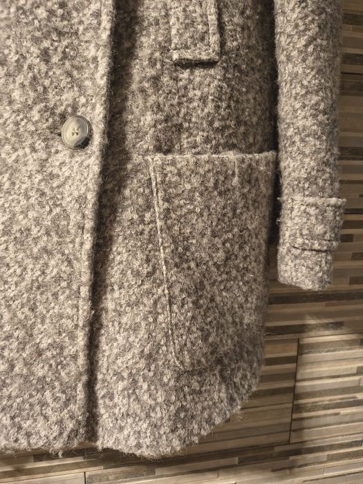 Płaszcz wełniany zimowy z kieszeniami elegancki