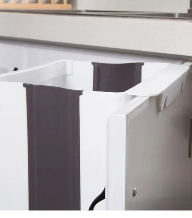 Складаний контейнер для сміття на двері кухня(29×25×15,5см) Білий / Ві