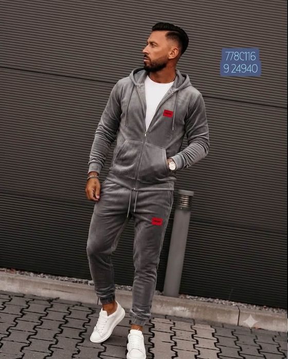 Hugo Boss dresy męskie welurowe S M