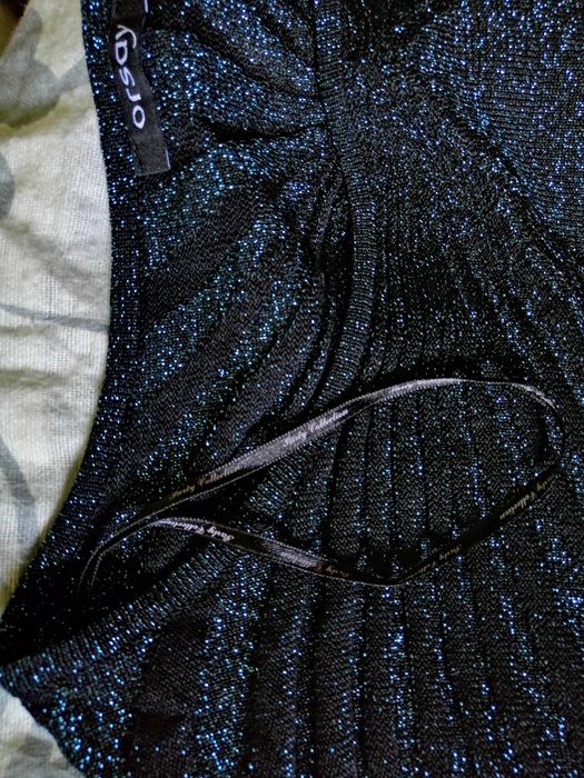 NOWY Sweter sweterek Bluzkowy Ozdobny Ze świecącą nitką. WISKOZA orsay