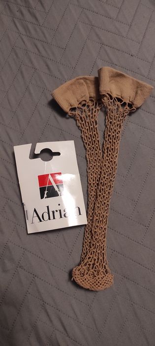 Skarpetki podkolanówki kabaretki beżowe Adrian cieliste