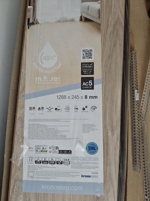 Sprzedam Panele Podłogowe MDF Kronostep AC5 8mm Dąb Gerbil 9,2 m2