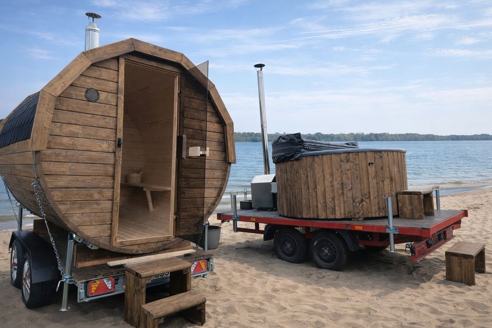 WYNAJEM mobilna balia z jacuzzi i mobilna sauna - Mobilny Reset