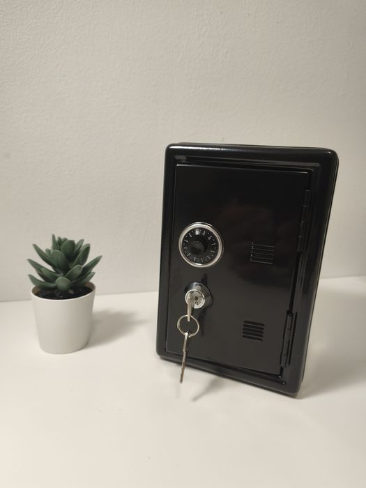 Mini Cofre cor preto 2 chaves novo
