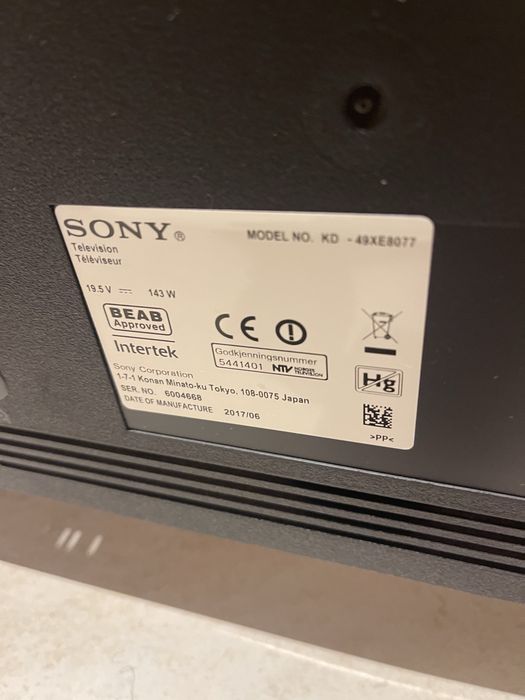 Televisor Sony avariado para peças