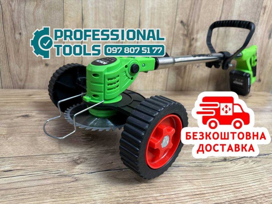 Електрокоса Тример Bosch DUR179BL Акумуляторна коса для трави + Колеса