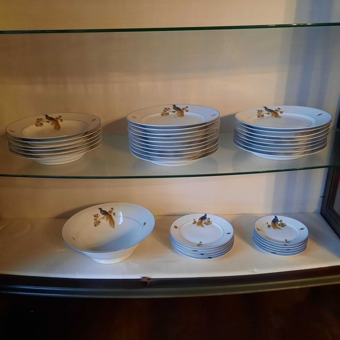 Conjunto louça antiga pavão "Cerâmica Electro V.N. Gaia"