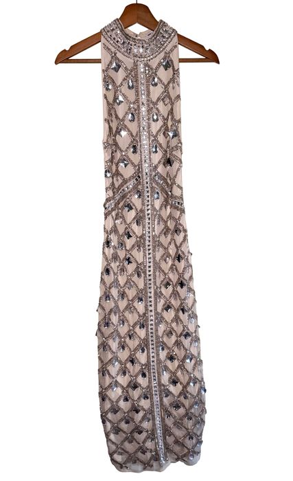 Asos piekna cekinowa kryształki sukienka imprezowa wieczorowa długa