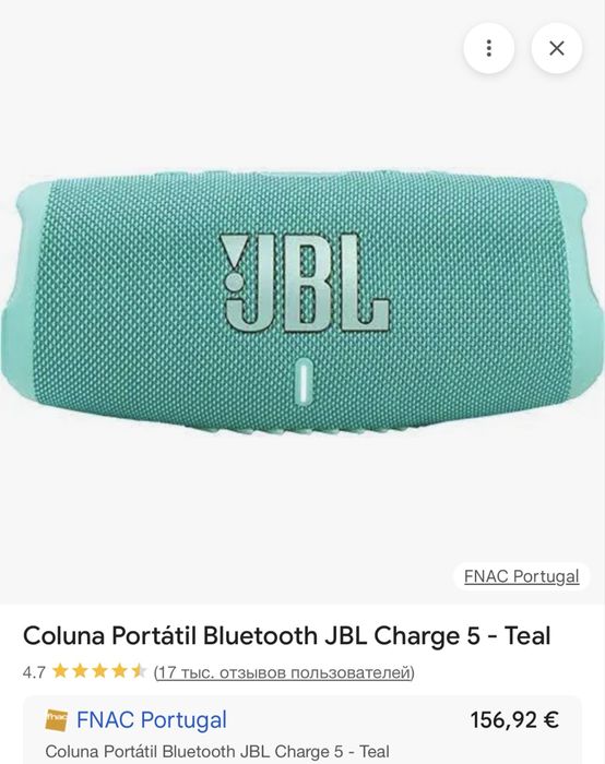 Coluna JBL charge 5 teal